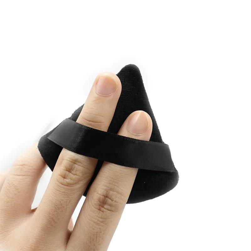 1/2/3/6Pcs Triangle Velvet Powder Puff Face Cosmetic Eye Beauty Makeup Tool Reusable Sponge Washable Mini Powder Puff Accessorie - Curl and Collar