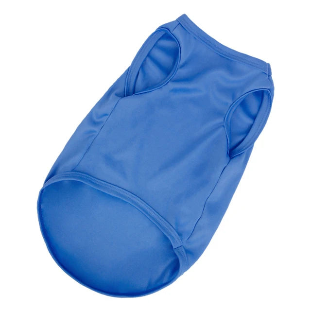 XS-XXL Summer Pure Cotton Puppy Blank Dog Shirt Clothes Soft Plain Doggy Vest Cat Bottoming T Shirts for Small Medium Large Dogs - Curl and Collar