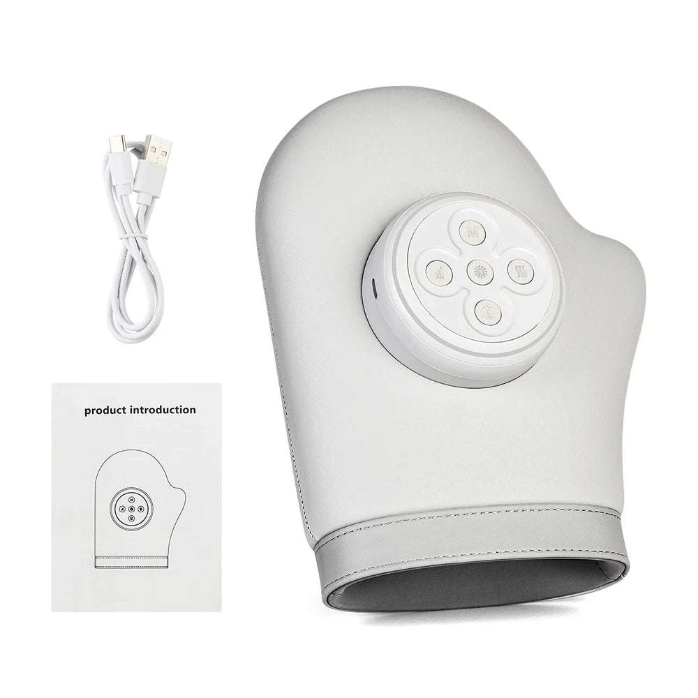 Electric Hand Massager Glove Air Pressure Kneading Airbag Compress Hot Compress Wrist Finger Palm Acupoint masajeador - Curl and Collar