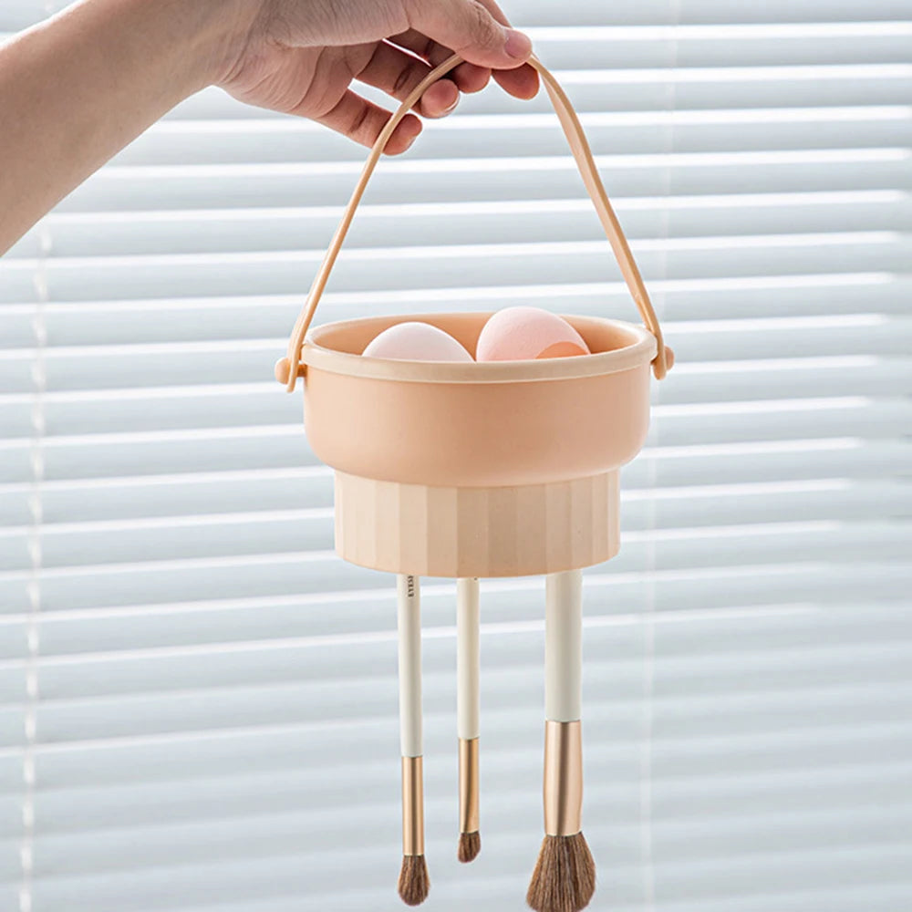 Makeup Brush Cleaning Bowl Beauty Egg Cleaning Tool Storage Set Brush Powder Puff Dry Cleaning Silicone Drying Shelf