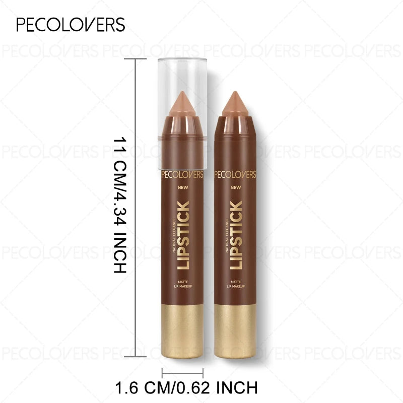 1PC Brown Matte Lip Liner Crayon, Smooth Application, Highly Pigmented, Long-lasting Wear, Lip Cosmetics - Curl and Collar