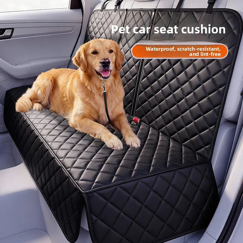 Pet Car Seat Isolation Mat Dog Travel Special Cushion Anti Dirty Waterproof Rear Back Seat Cover for Pets Car Accessories - Curl and Collar
