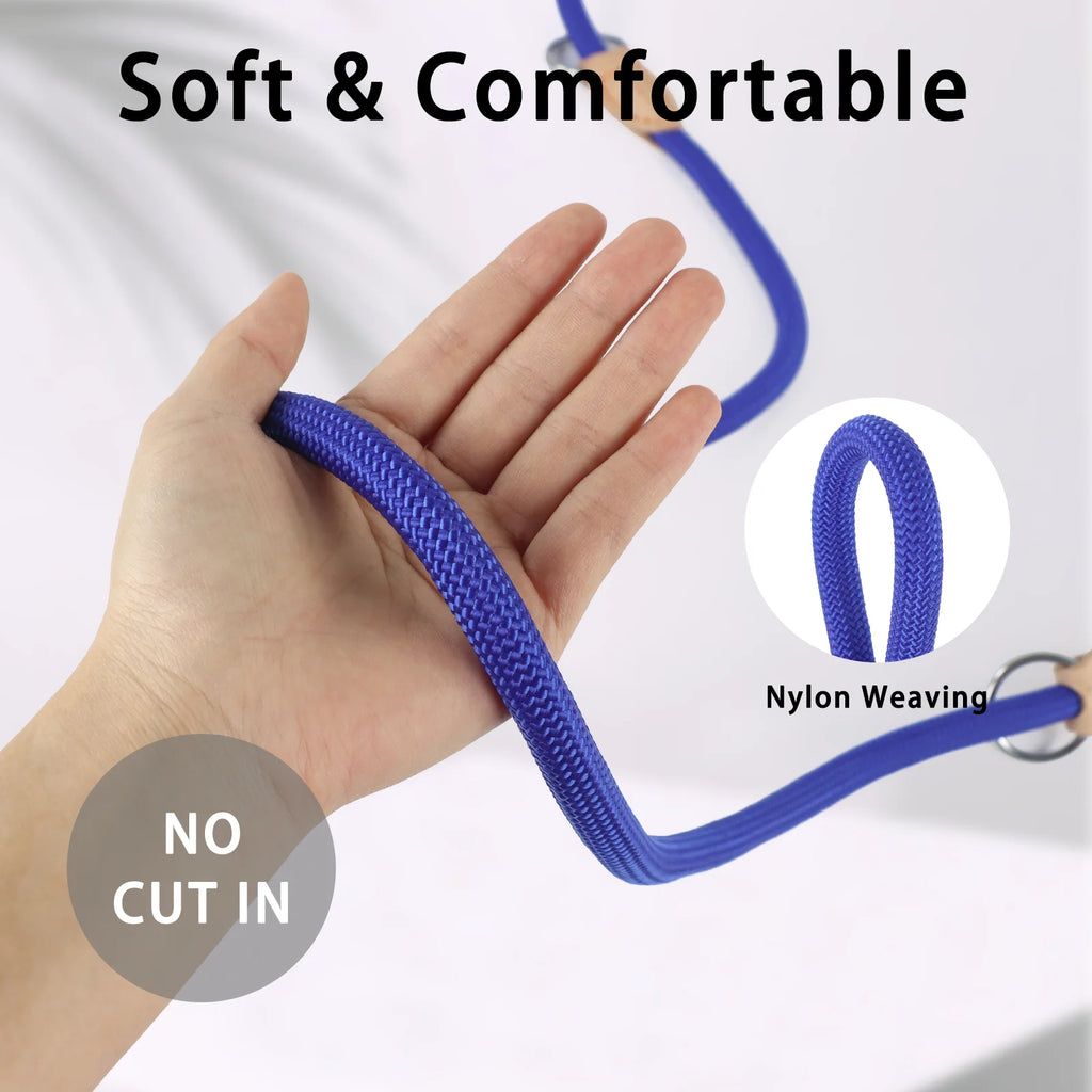 210cm Double Dog Leash – Adjustable Nylon Hands-Free Lead for Small & Medium Dogs - Curl and Collar