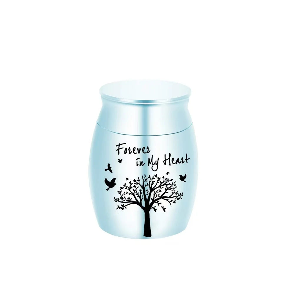 Hot Sale 7 Colors Tree of Life Design Cremation Urn Pet Memorials and Gifts Mini Made of Aluminum Alloy Urns - Curl and Collar