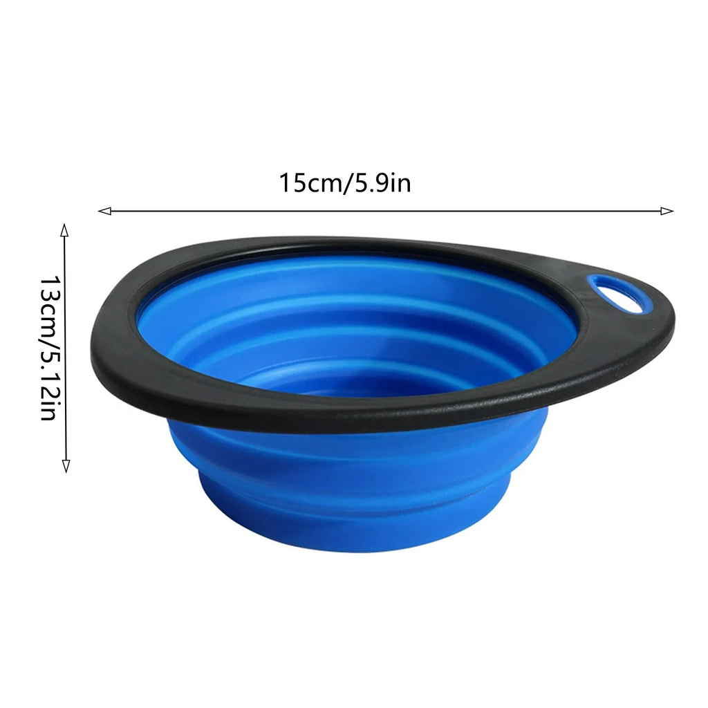 Pet Folding Bowl Portable Dog Cat Feeding Water Drinking Bowl With Anti-slip Base Foldable Silicone Collapsible For Dogs Cats