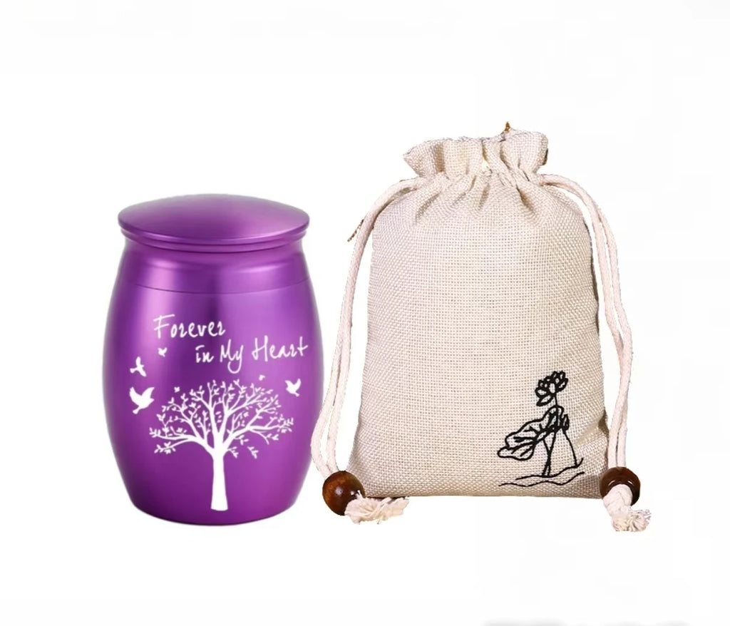 Hot Sale 7 Colors Tree of Life Design Cremation Urn Pet Memorials and Gifts Mini Made of Aluminum Alloy Urns - Curl and Collar