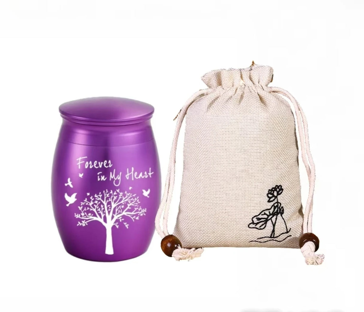 Hot Sale 7 Colors Tree of Life Design Cremation Urn Pet Memorials and Gifts Mini Made of Aluminum Alloy Urns - Curl and Collar