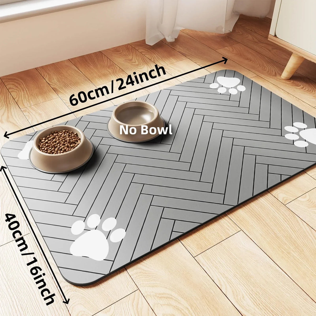 Pet Feeding Mat-Absorbent Pet Placemat for Food and Water Bowl with Waterproof Rubber Backing Quick Dry Water Mat for Dog Cat - Curl and Collar