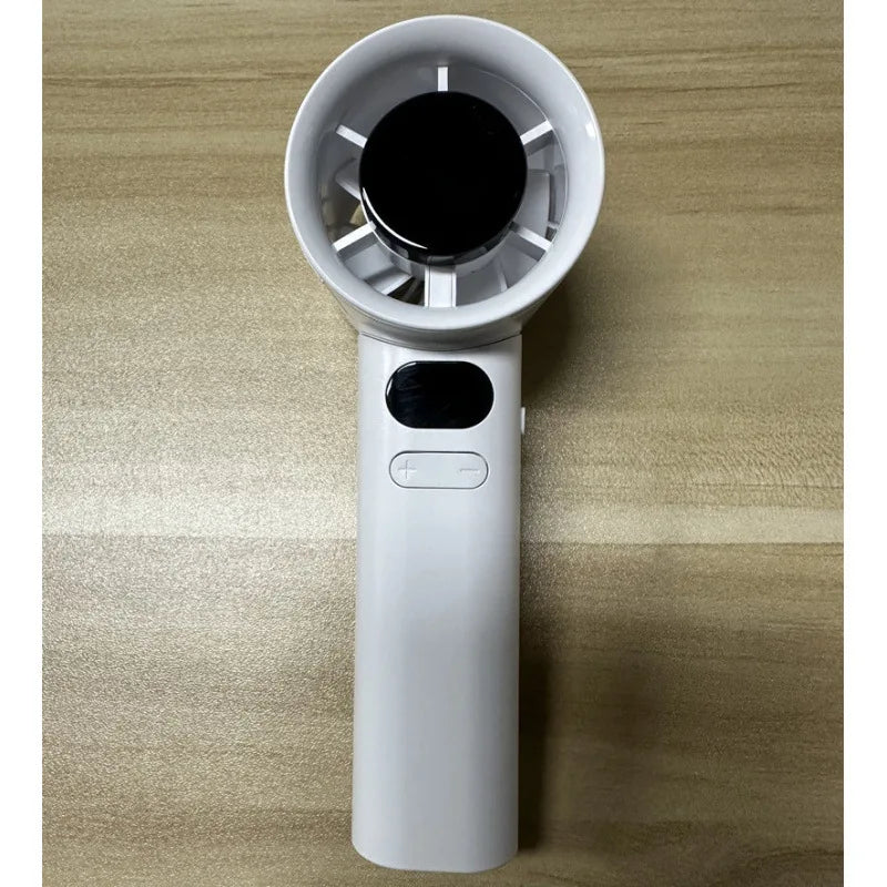 HOMEFISH Portable Handheld Fan USB Rechargeable High-Speed Electric Cooling Fan for Personal Use - Curl and Collar