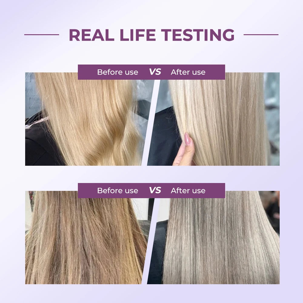 Karseell Purple Hair Mask 16.90 fl.oz 500ml Professional Neutralizes Brass Yellow Tones For Blonde Silver Gray Highlighted Hair - Curl and Collar