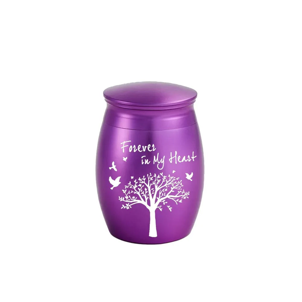 Hot Sale 7 Colors Tree of Life Design Cremation Urn Pet Memorials and Gifts Mini Made of Aluminum Alloy Urns - Curl and Collar