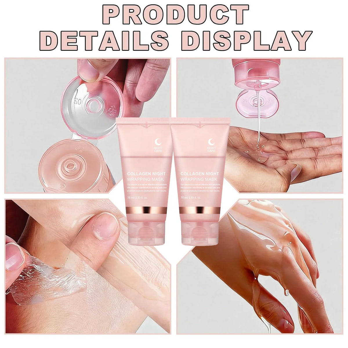 Salmon Collagen Jelly Cream Peel-Off Mask PDRN DNA Overnight Wrapping Facial Mask Elasticity Boosting Skin Glow Korean Skincare - Curl and Collar