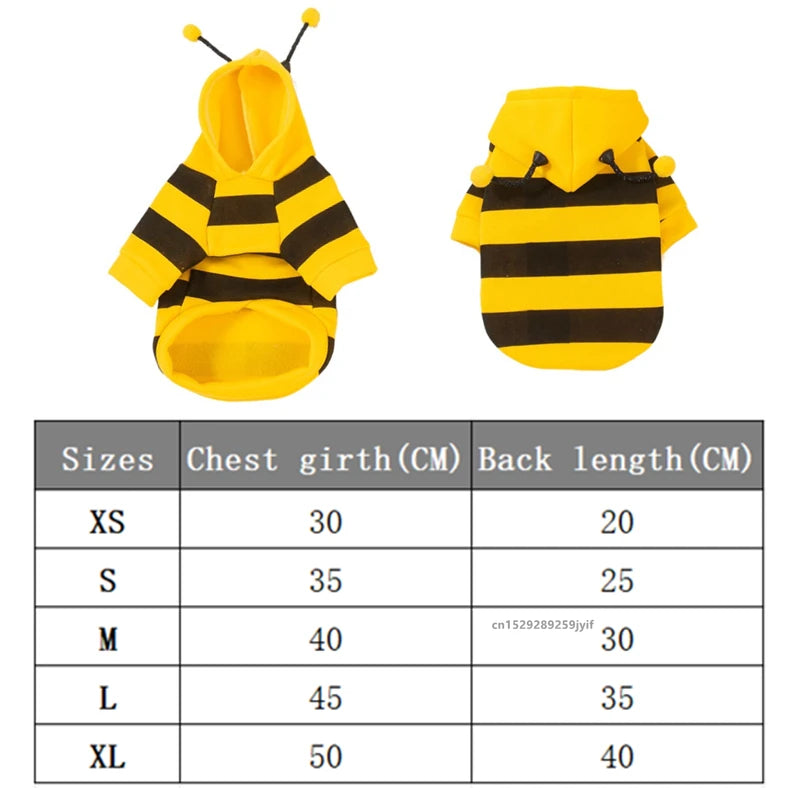 Dogs & Cats Bee Pet Puppy Coat Apparel Outfit Dog Hoodies Winter Warm Cat Cosplay Costume Holiday Outfit for Small Medium - Curl and Collar