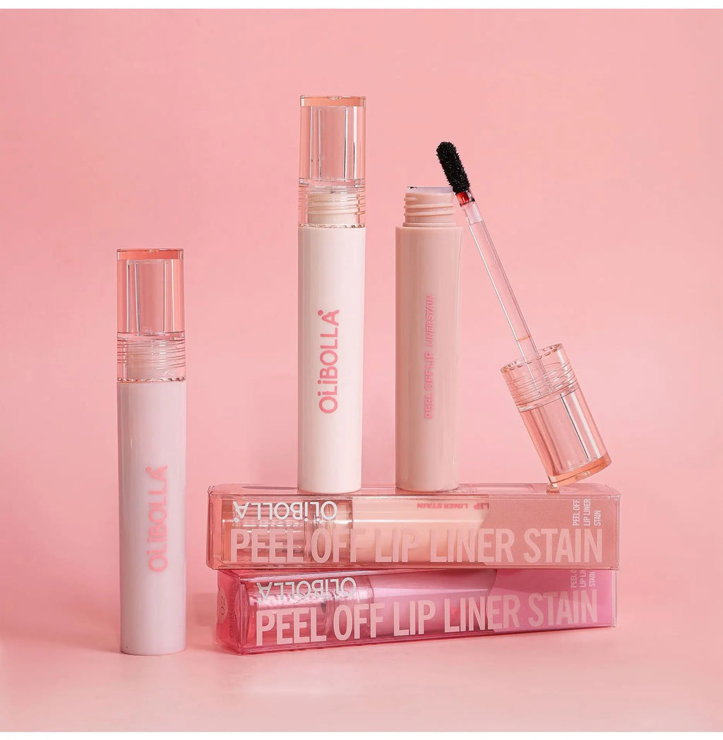 OLIBOLLA Peel Off Lip Liner Stain Waterproof Long Lasting Lip Tattoo Tint, Non Stick Cup Transferproof Lip Outline Liquid Makeup Cosmetics - Curl and Collar