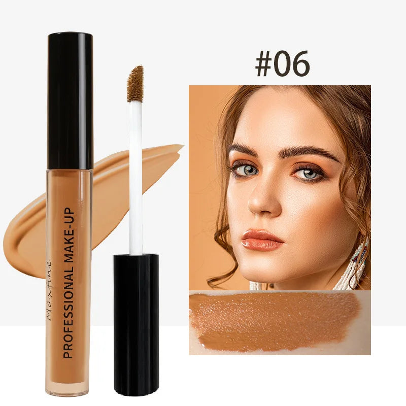 Liquid Concealer Matte High Coverage Waterproof Oil Control Moisturizing Long Lasting Concealer Professional Face Makeup - Curl and Collar