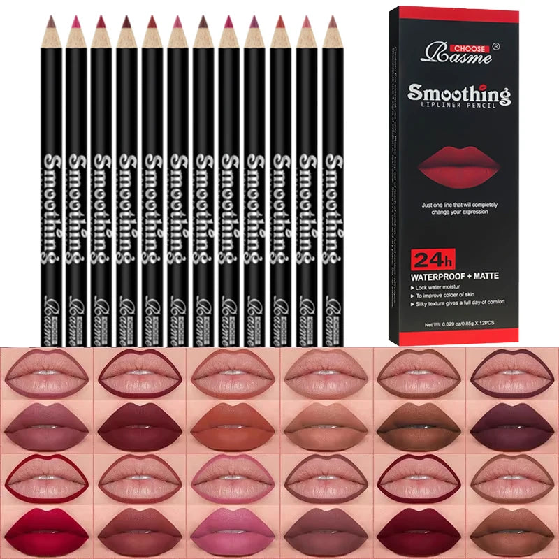 36Color Matte Lip Liner Pencil Set, Long Lasting Waterproof Smooth Lip Liners, Velvet Lip Pencils for Lips Makeup, Nude Red Brown Lip Liner Kit for Women Daily Party Cosmetics - Curl and Collar