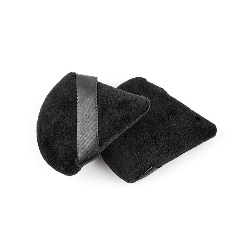 1/2/3/6Pcs Triangle Velvet Powder Puff Face Cosmetic Eye Beauty Makeup Tool Reusable Sponge Washable Mini Powder Puff Accessorie - Curl and Collar