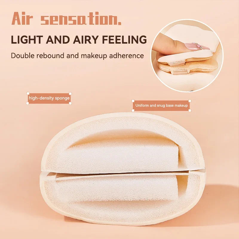 Soft Marshmallow Air Cushion Sponge Powder Puff Dry Wet Dual Use For Liquid Foundation Base Daily Cosmetic Makeup Tool - Curl and Collar