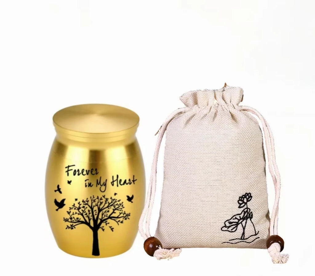 Hot Sale 7 Colors Tree of Life Design Cremation Urn Pet Memorials and Gifts Mini Made of Aluminum Alloy Urns - Curl and Collar