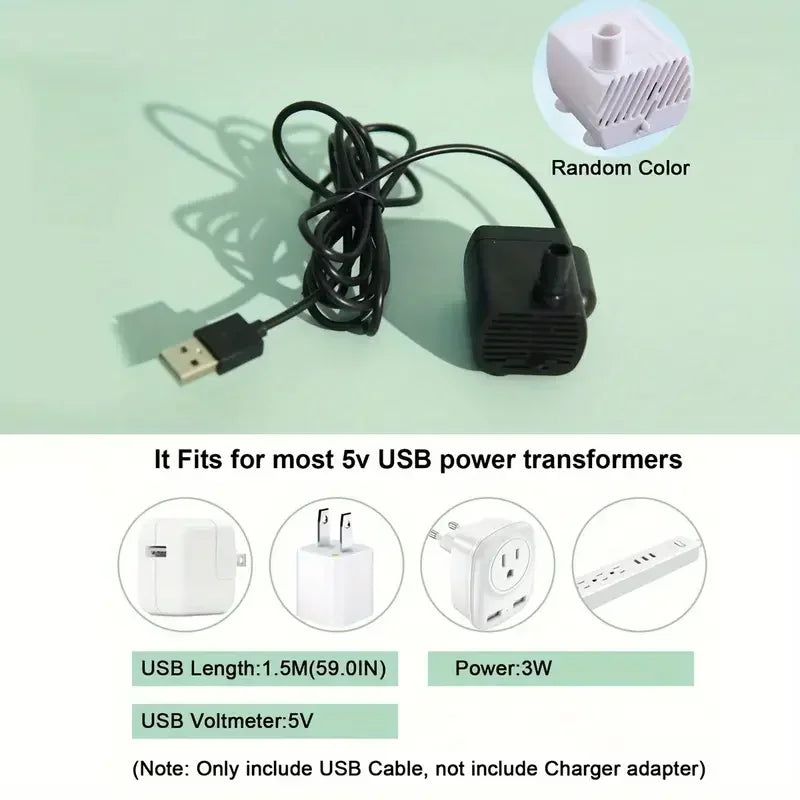 USB Electric Mute 1.2L Pet Water Fountain Automatic Cat Drink Bowl Filter Pet Drinking Dispenser Drinker For Cats Water Filter - Curl and Collar