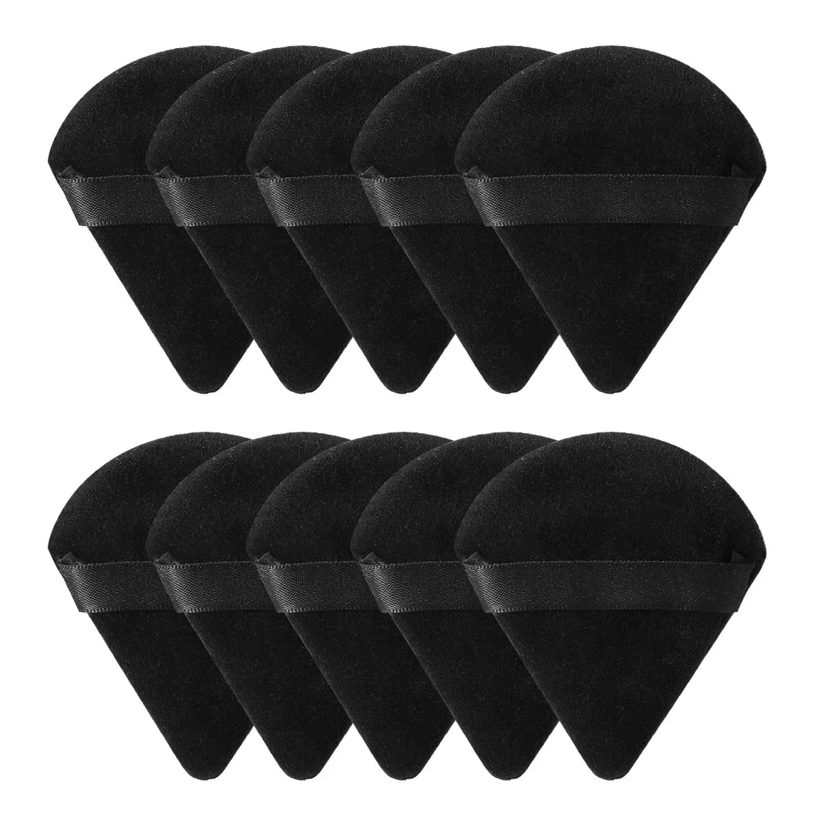 10/20Pcs Triangle Velvet Powder Puff Pizza Flours Mini Face Makeup Sponge Cosmetics Washable Lightweight Makeup Tool - Curl and Collar