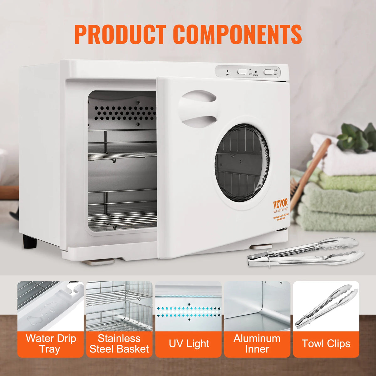 SucceBuy Hot Towel Warmer 8/23L Large Capacity with See Through Window 2-in-1 Quick All-round Heating for Facials SPA Massage Salon - Curl and Collar