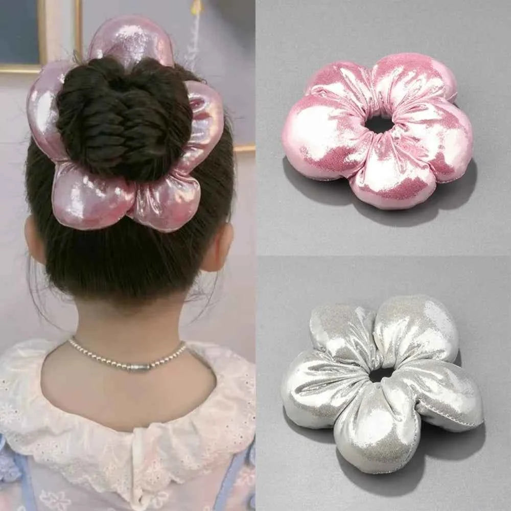 2025 Super Cute Flower Scrunchies Children Girl Kid Elastic Hair Band Accessories Tie Hair Ring Rope Headdress Headwear Ornament