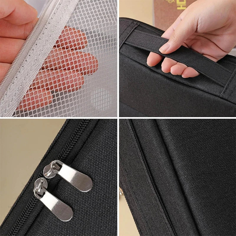 Large-capacity Portable Cosmetic Bag Vertical Desktop Storage Multifunctional Cosmetic Storage Bag Stationery Pen Storage Bag - Curl and Collar
