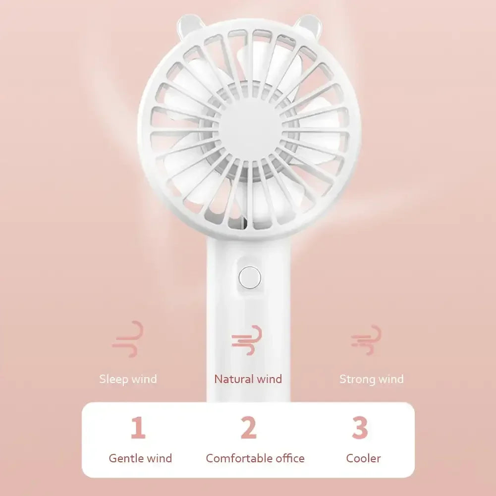 Portable Handheld Fan Small Cooling Fan USB Rechargeable Eyelash Eyelash Mute Cooler Handheld Fan Mini USB Rechargeable Desk - Curl and Collar