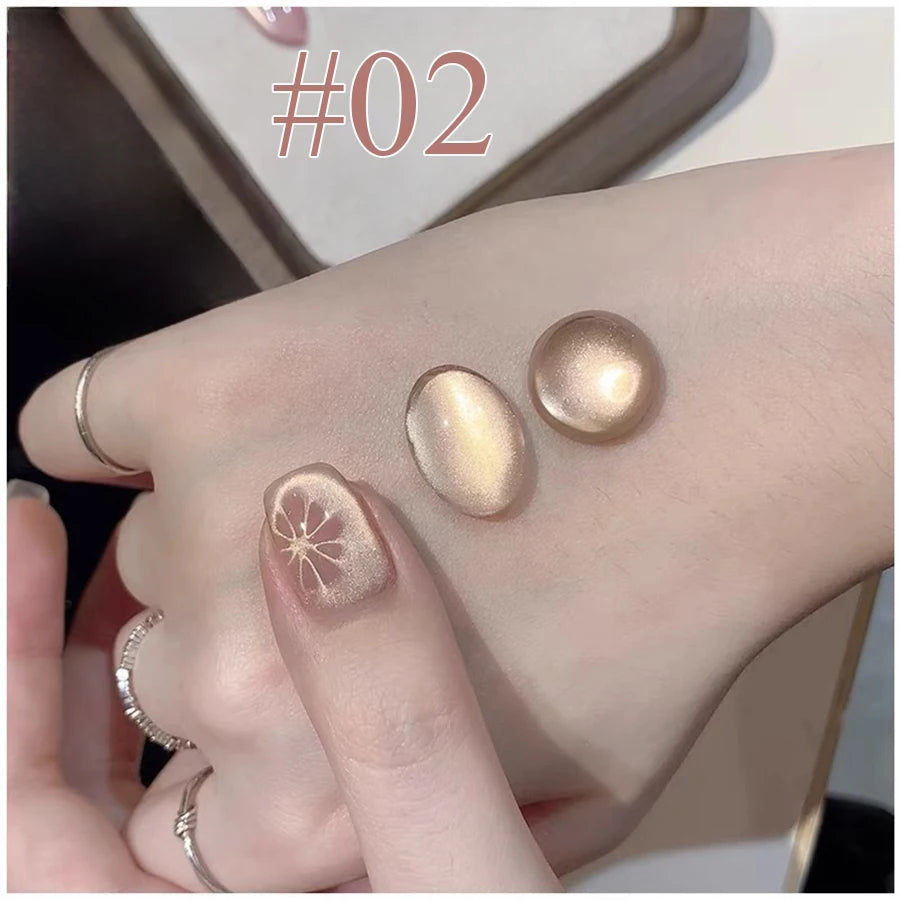 1-12pcs SHAKA Autumn Tanhua Cat Eye Pink Transparent Color Gel Nail Polish 2026 New Simple And Generous Halloween Nail Gel - Curl and Collar