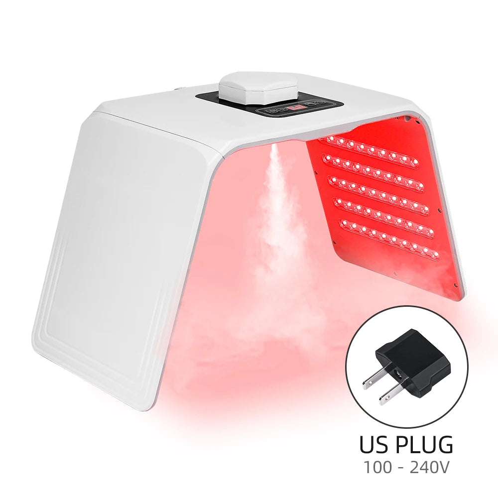 Foldable 7 Color LED Photon Facial Body Beauty Machine Skin Rejuvenation Light Nano Spray Equipment Home Skin Care SPA Instrument - Curl and Collar