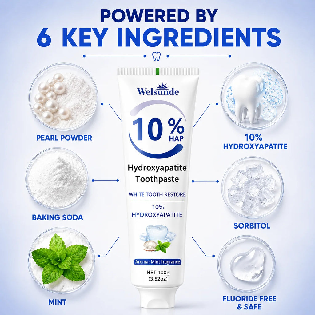 Powerful Whitening Toothpaste for Teeth & Deep Cleaning - Natural Mint Flavor, Breath Freshness, Micro-Polishing, Gentle on Sensitive Tooth & Gums, Oral Health, Specialized Dental Care, Suitable for Everyone, Perfect for Dail - Curl and Collar