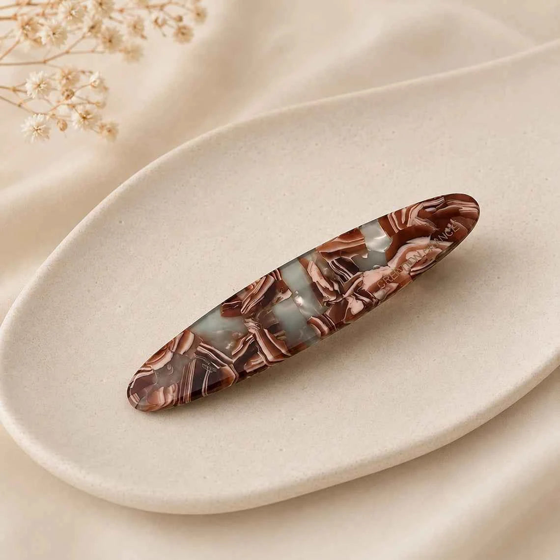 Acrylic Hair Barrette for Women Korean French Tortoiseshell Marble Side Clip Non Slip Hairpin Vintage Hair Accessories for Girls
