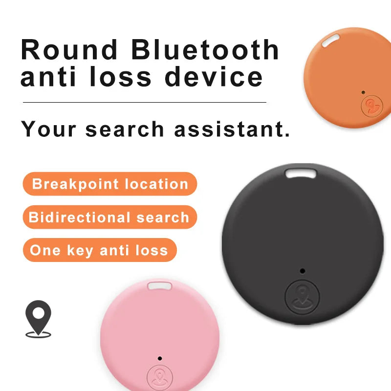 Mini Dog GPS Bluetooth 5.0 Tracker Anti-Lost Device Round Anti-Lost Device Pet Kids Bag Wallet Tracking Smart Finder Locator - Curl and Collar