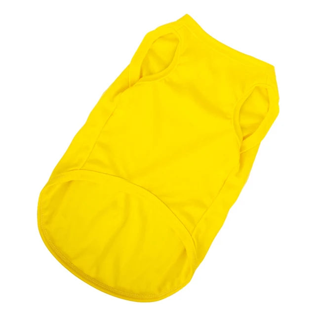 XS-XXL Summer Pure Cotton Puppy Blank Dog Shirt Clothes Soft Plain Doggy Vest Cat Bottoming T Shirts for Small Medium Large Dogs - Curl and Collar