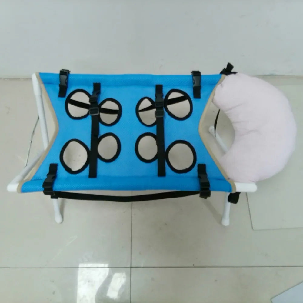 Folding Cat Bathing Rack Breathable Anti-Bite Pet Grooming Hammock Stable Structure Quick-Dry Mesh Pet Washing Station - Curl and Collar