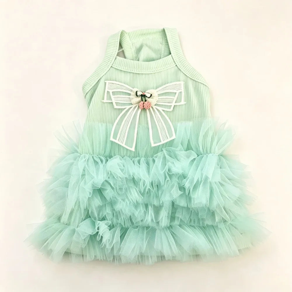 1 Pack Sleeveless Puffy Cute Pet Half Skirt Adorable Princess Dog Skirt Comfortable Pet Apparel Suitable for Small Dogs and Cats - Curl and Collar