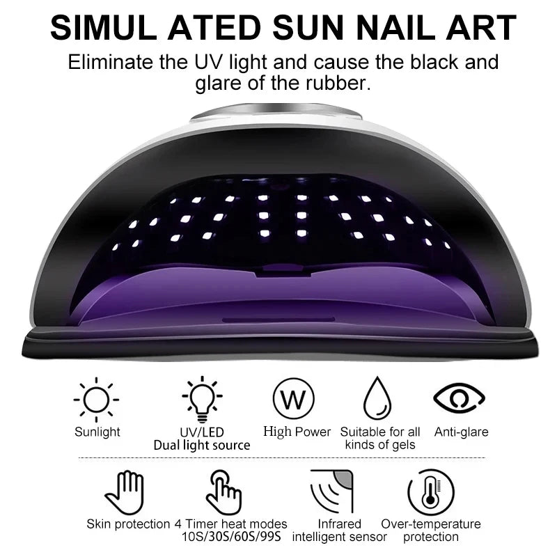 Professional Nail Lamp Infrared Sensor Manicure Nail Light For Fast Curing of All Gel Nail Polish Nail Dryer Machine Salon Tools - Curl and Collar