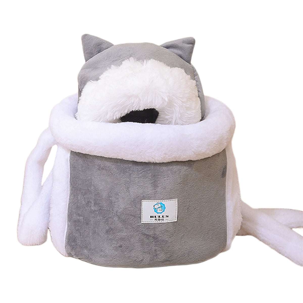 Winter Warm Cat Backpack Soft Cozy Cute Plush Pets Cage All In 1 Style Cat Bag Carrier Bag For Outdoor Travel Pet Accessories - Curl and Collar