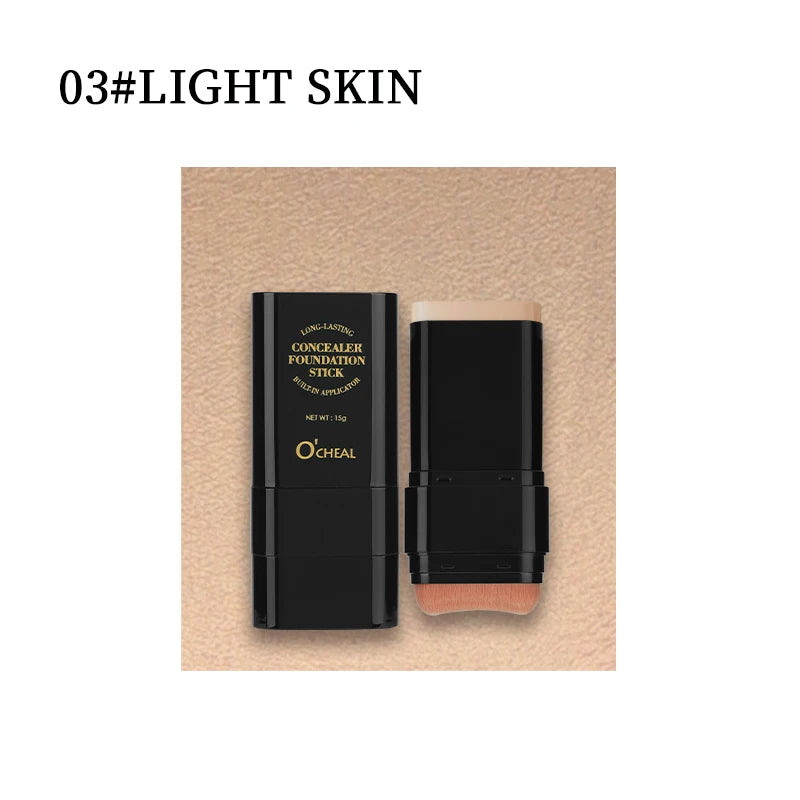 O'cheal Two In One Concealer Foundation Stick Facial Matte Waterproof Bronzer Contouring Face Coverage Moisturizing Makeup Cream - Curl and Collar