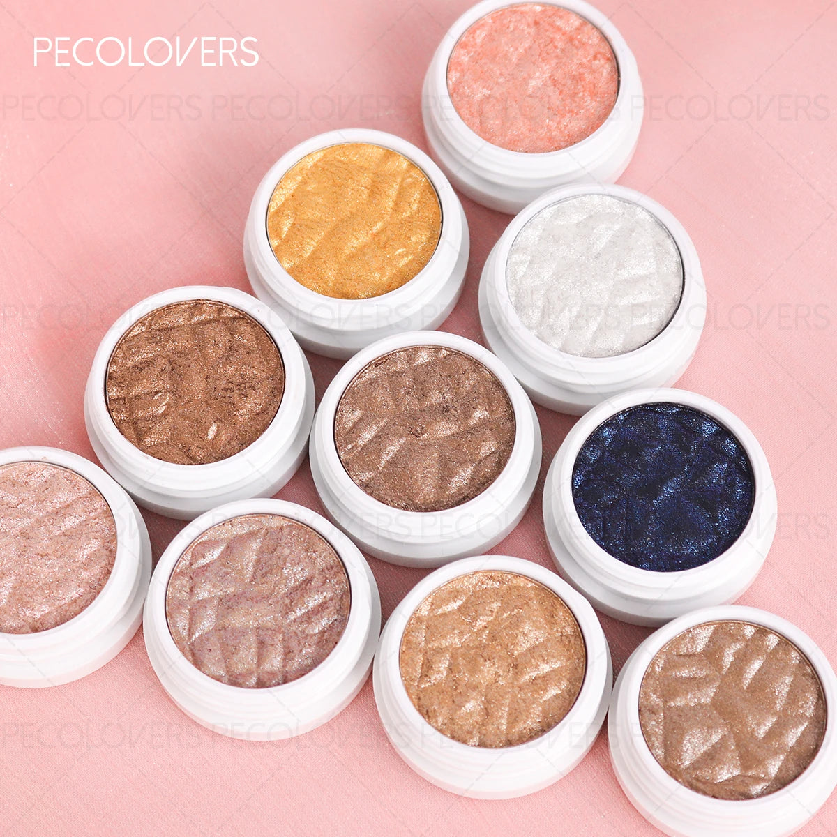 10PCS/SET Glitter Highlight Eyeshadow Palette Mashed Potatoes Texture Lasting Shimmer Illuminator Brighten Highlighter Eye Cosmetic - Curl and Collar