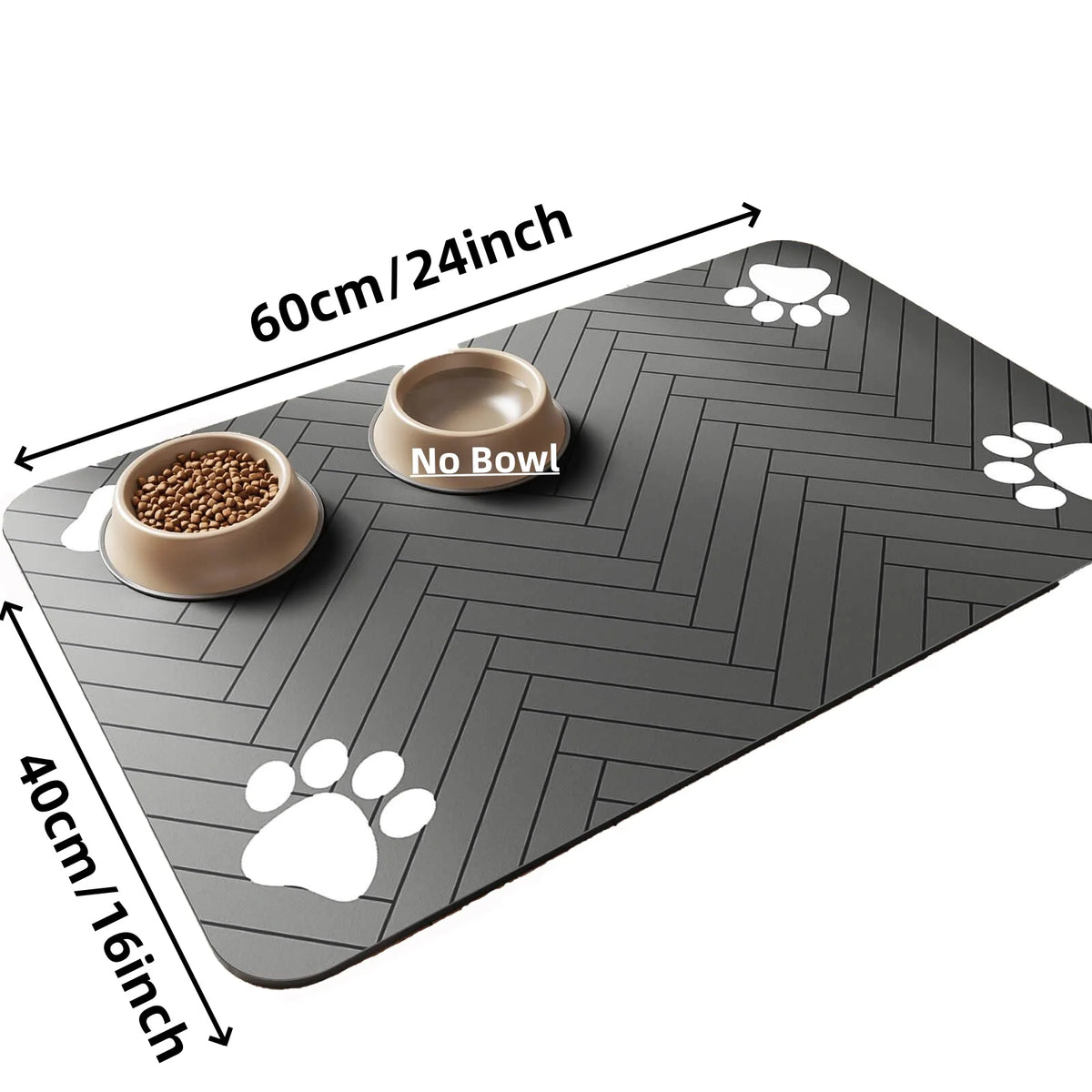 Pet Feeding Mat-Absorbent Pet Placemat for Food and Water Bowl with Waterproof Rubber Backing Quick Dry Water Mat for Dog Cat - Curl and Collar