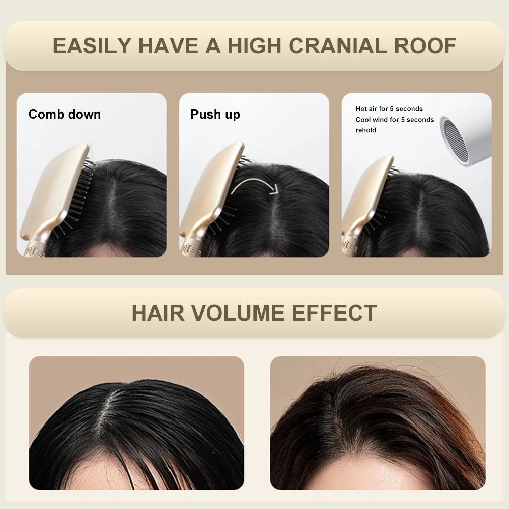 CALIYI Hair Massage Air Cushion Comb Brush Scalp Hairbrush Detangle Anti Static Salon SPA Hairdressing Styling Tool Oval Round - Curl and Collar