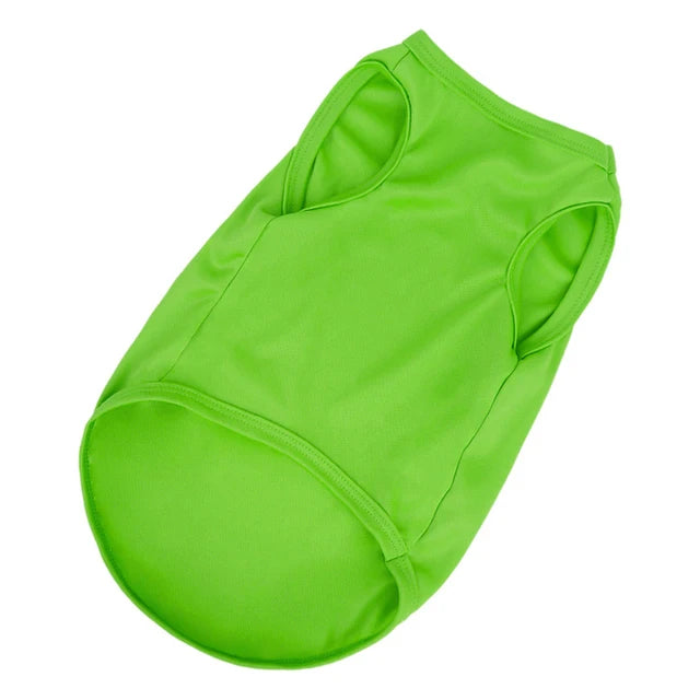 XS-XXL Summer Pure Cotton Puppy Blank Dog Shirt Clothes Soft Plain Doggy Vest Cat Bottoming T Shirts for Small Medium Large Dogs - Curl and Collar