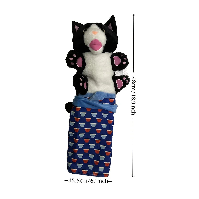 Interactive Cat Wrestling Puppet Toy with Poseable Limbs, Plush Stuffed Animal for Indoor Play ,Durable & Safe cat toys dog toy - Curl and Collar