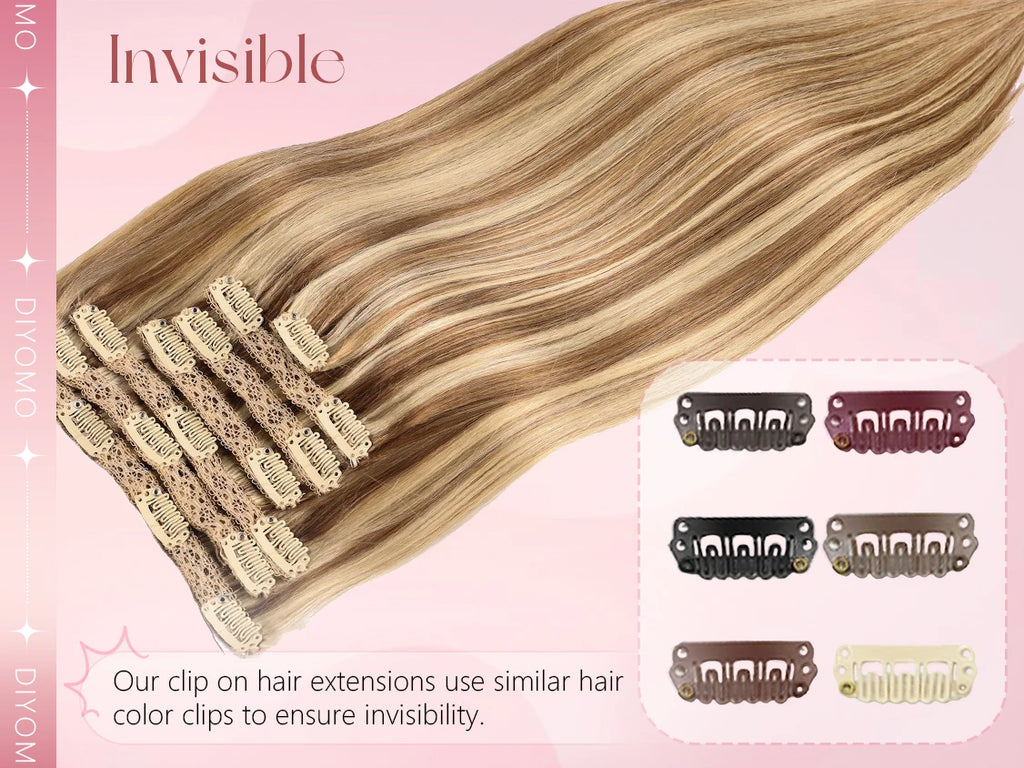 Natural Black Straight Human Hair Extensions Set of 7 PU Clip-In Invisible Wefts 100g Lightweight for Women Hairdressing - Curl and Collar
