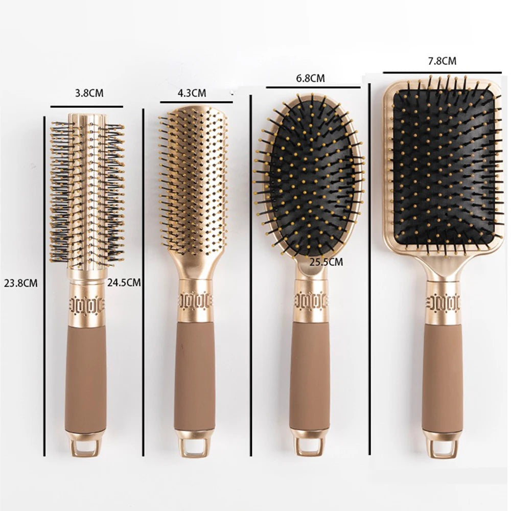 CALIYI Hair Massage Air Cushion Comb Brush Scalp Hairbrush Detangle Anti Static Salon SPA Hairdressing Styling Tool Oval Round - Curl and Collar