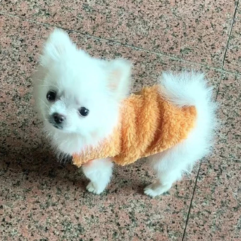 Cute Print Tea Cup Dog Sweater Winter Warm Fleece Pet Clothes for Small Dogs Teddy Chihuahua Puppy Pullovers Mascotas Clothing - Curl and Collar