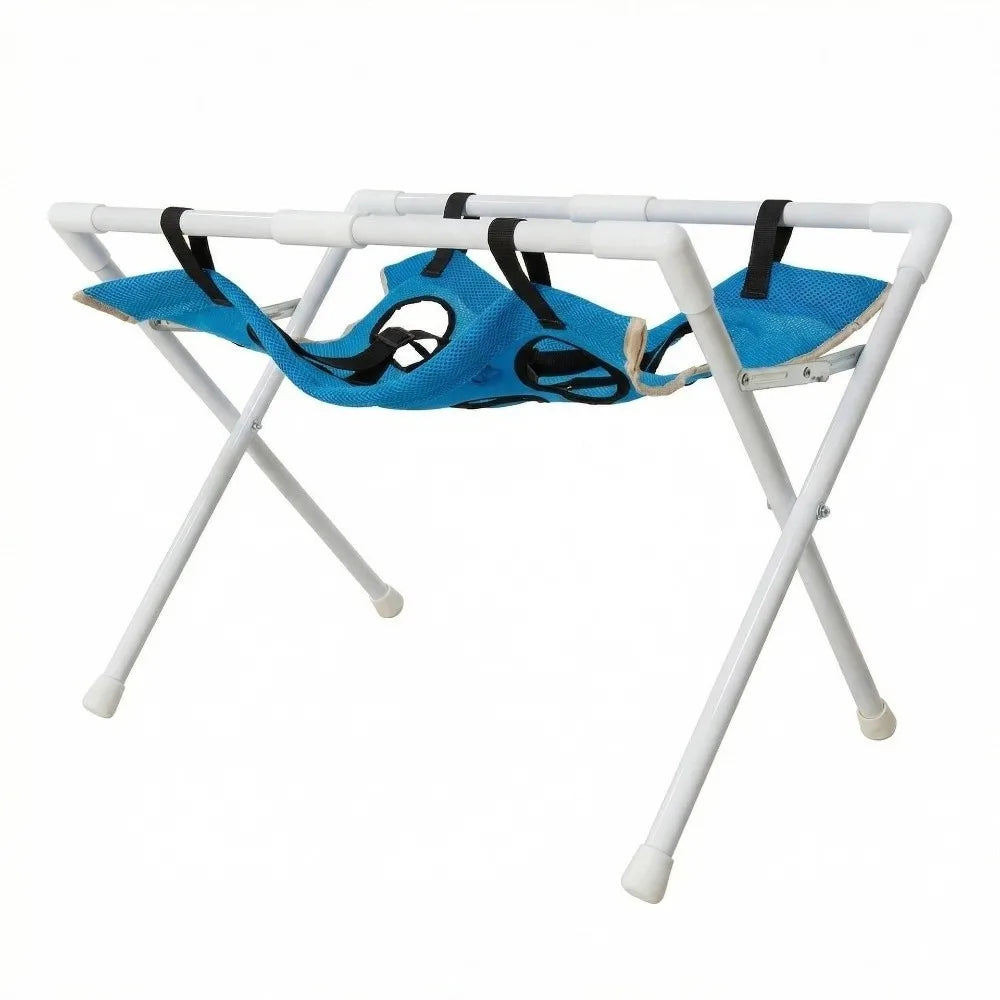 Folding Cat Bathing Rack Breathable Anti-Bite Pet Grooming Hammock Stable Structure Quick-Dry Mesh Pet Washing Station - Curl and Collar