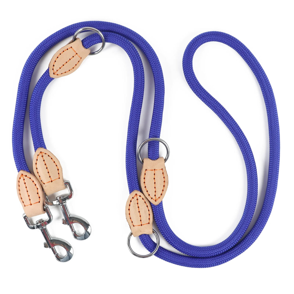 210cm Double Dog Leash – Adjustable Nylon Hands-Free Lead for Small & Medium Dogs - Curl and Collar